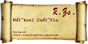 Rákosi Zsófia névjegykártya