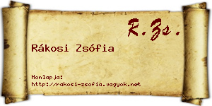 Rákosi Zsófia névjegykártya